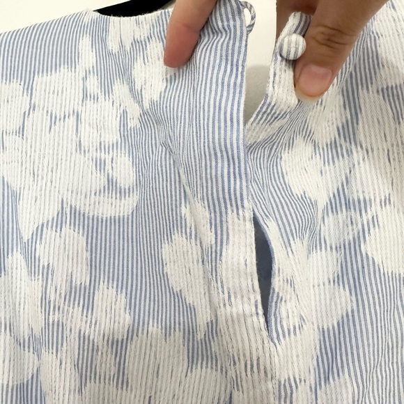 Banana Republic Poplin Fit-and-Flare Dress,Light Blue Stripe XXS #555102 T09 - Picture 3 of 4